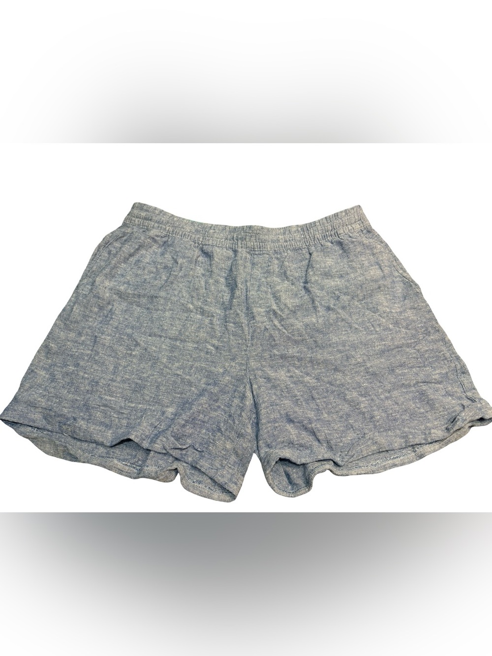 Frank & Oak Blue Linen Blend Pull-On Shorts XL NWT
